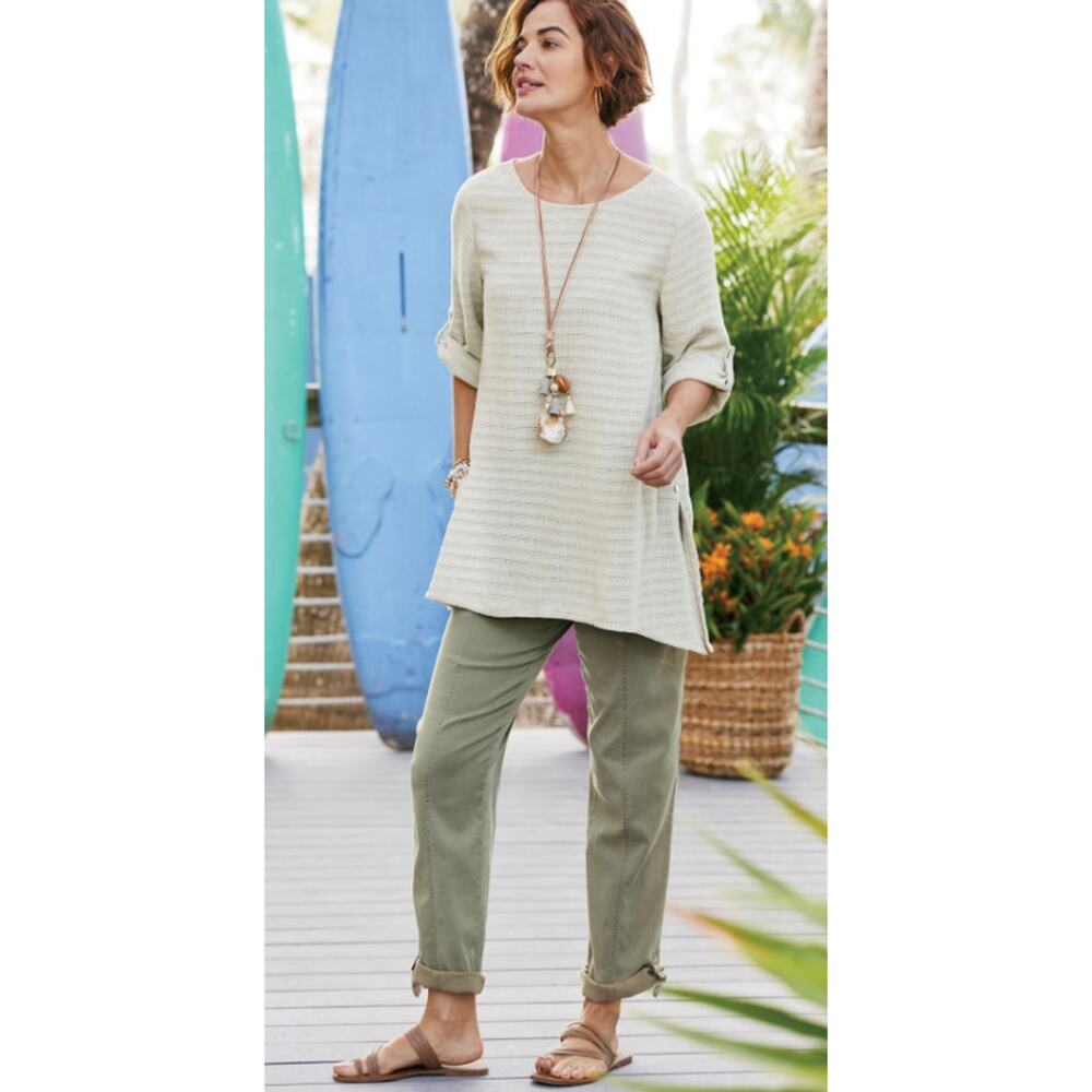 Soft Surroundings Medina Tencel Pants Olive Size PXL